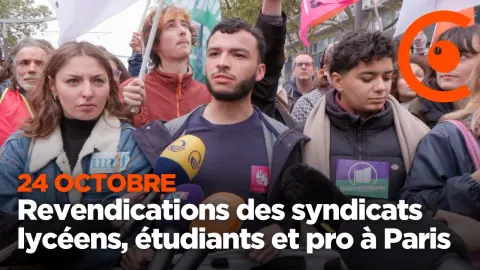 24 de outubro – Declarações de sindicatos de estudantes do ensino médio, universitários e profissionais na frente do cortejo.