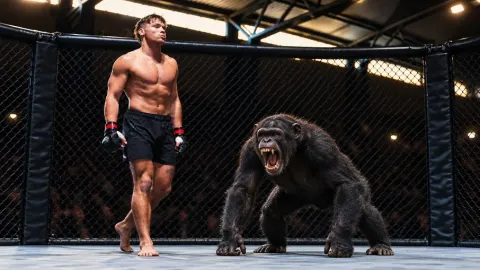 Homem vs fera: lutador aceita R$ 2,5 mi por combate com chimpanzé