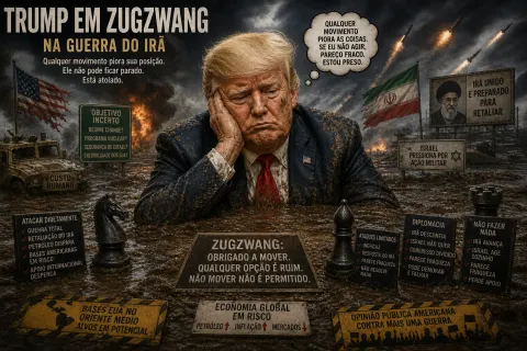Parece que Trump está atualmente em uma situação de zugzwang (uma sinuca-de-bico)