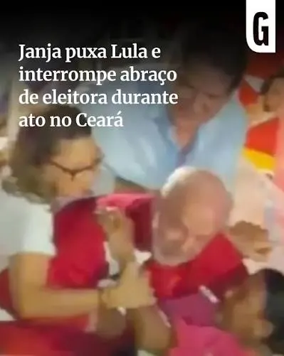 Janja interrompe com agressividade abraço de eleitora em Lula no Ceará