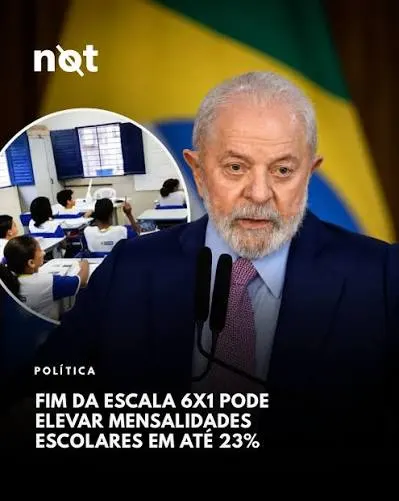FIM DA JORNADA 6X1 PODE ELEVAR MENSALIDADES ESCOLARES