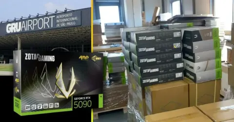 Distribuidora brasileira relata extravio de remessa de placas de vídeo RTX 5090 no aeroporto de São Paulo.