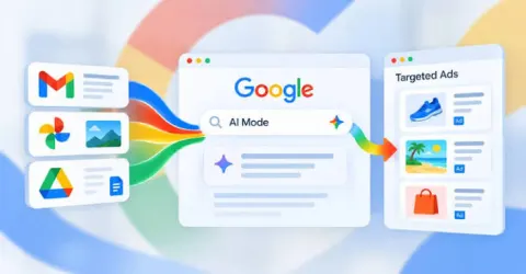 Google afirma que dados do Gmail e do Google Fotos compartilhados com a busca por IA podem ser usados ​​para anúncios direcionados - (Dire Straits Money For Nothing).