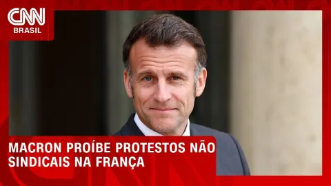 Macron proíbe realização de protestos não sindicais na França.