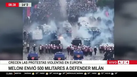 Itália mobiliza 500 militares em Milão após os distúrbios.