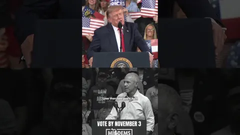 Obama e Trump apresentam visões divergentes para os Estados Unidos em comícios concorrentes.