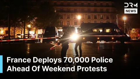 França mobiliza 70 mil policiais antes de protestos, após violência e saques no fim de semana.