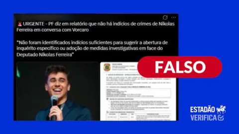  Imagem falsa de relatório da PF sobre Nikolas e Vorcaro foi gerada por inteligência artificial.