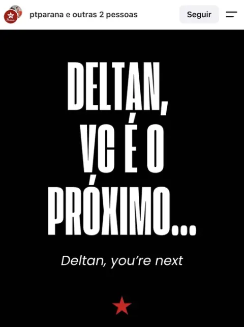 PT do Paraná faz ameaças contra Deltan Dallagnol